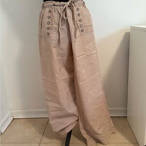Wide Leg Beige Pants